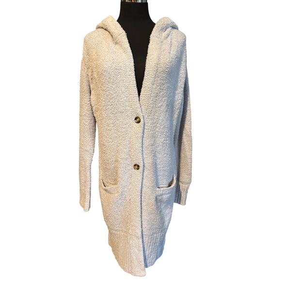 Sweet Lovely By Jen Fleece Tunic Cardigan Grey - Picture 3 of 5